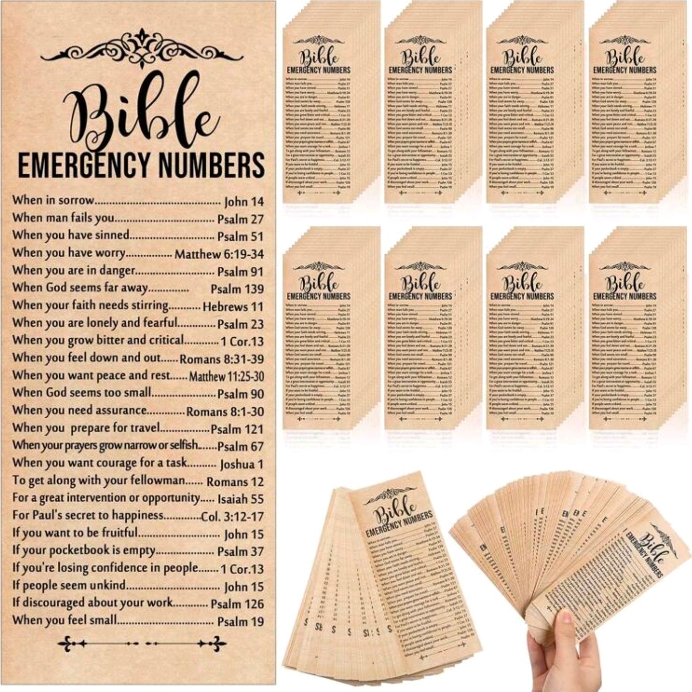 1 x Bible Emergency Numbers Bookmark
